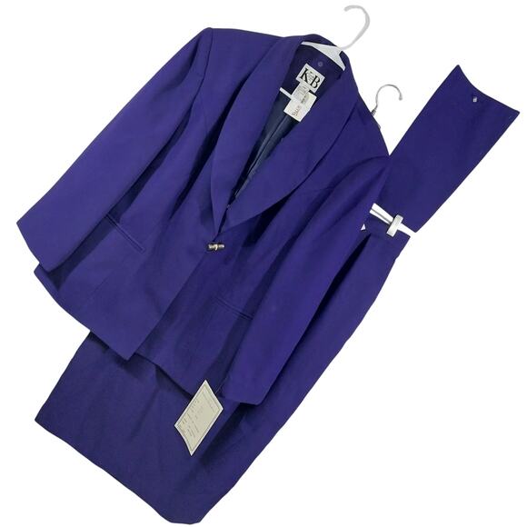 NWT! KB STELLA LOUISE! VIOLET PURPLE 3PC "TOP", JACKET & SKIRT DRESS SUIT!SZ 20W - Picture 13 of 13